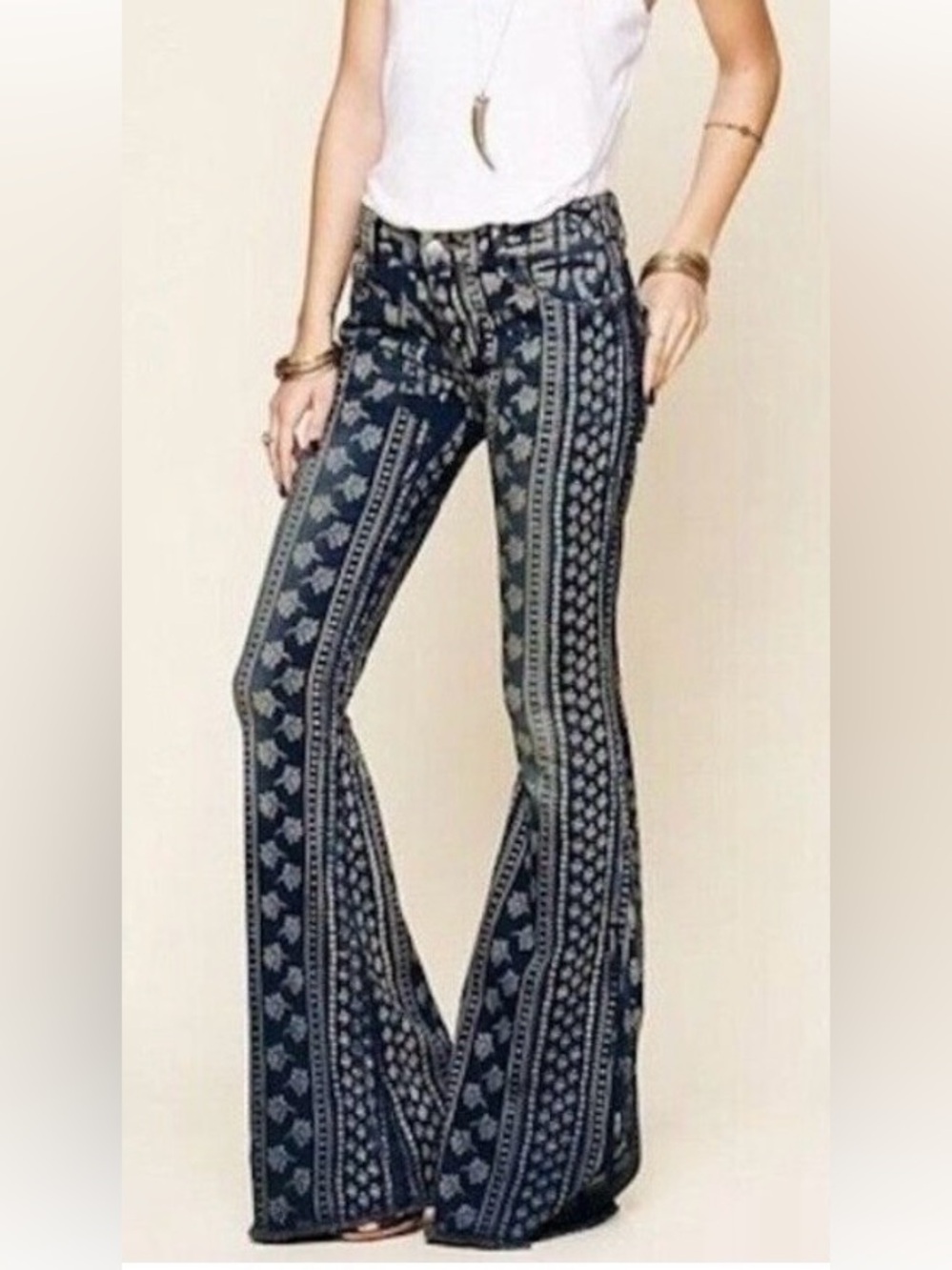 Paisley High-Rise Flare Jeans